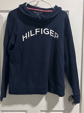 Tommy Hilfiger Navy Pullover Sweater with White Logo